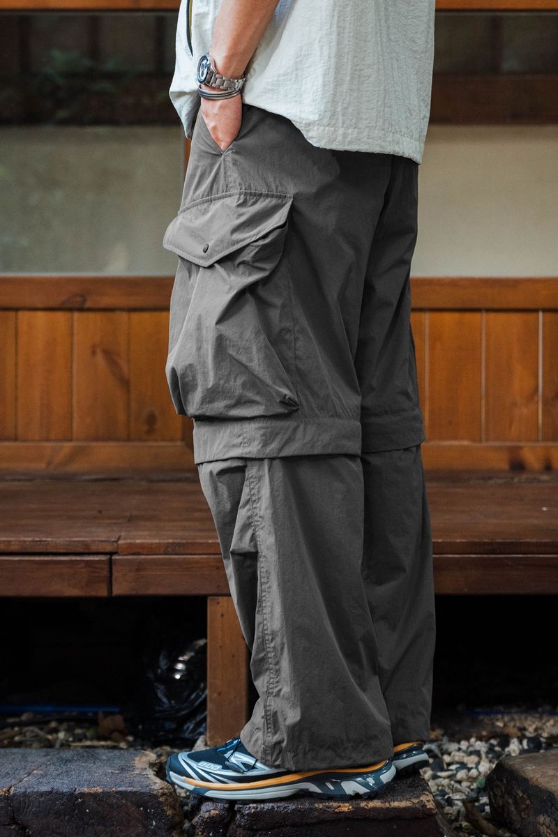 Men's Clothing Three Proof Quick Drying Detachable Workwear Pockets Outdoor Functional Loose Straight Trousers_voghion.com