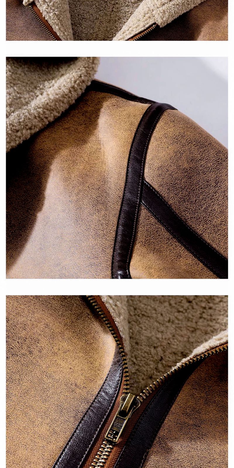 2025 Winter Large Size Hooded Shearling One-Piece Lamb Wool Motorcycle Trendy Brand Melard Leather Jacket Men_voghion.com