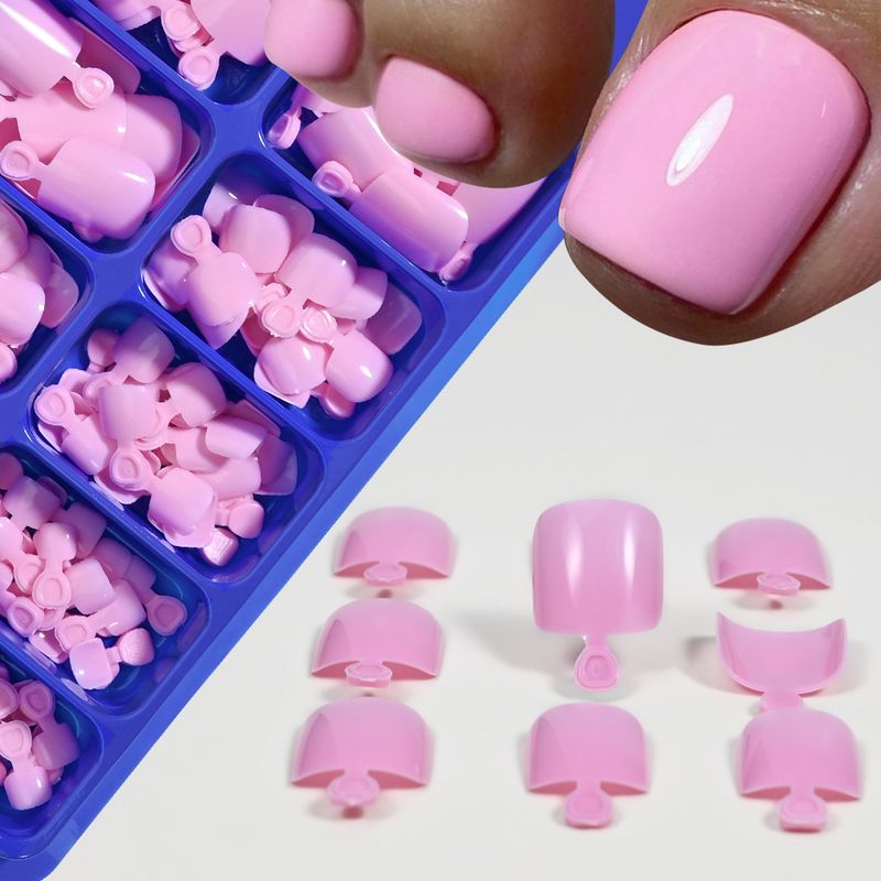 100 stuks effenkleurige teennageltips Eenvoudige geavanceerde dames in doos gemaakte teennagelkunst Nageltips_voghion.com