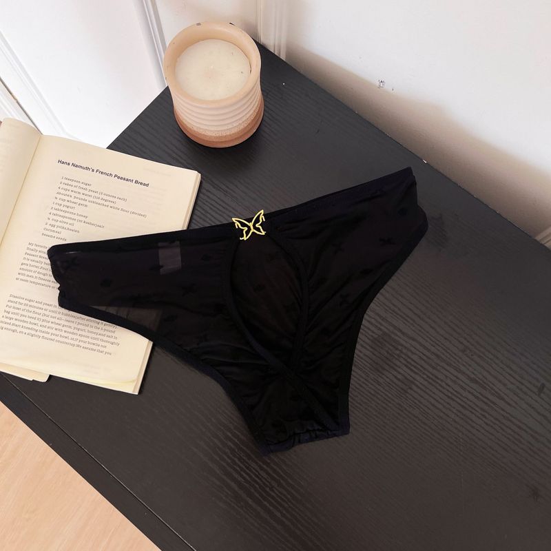 LuvBox 2025 New Foreign Trade Jacquard Lace Panties Women Sexy Hollow Out Diamond Decoration Bow Breathable Seamless Women's_voghion.com