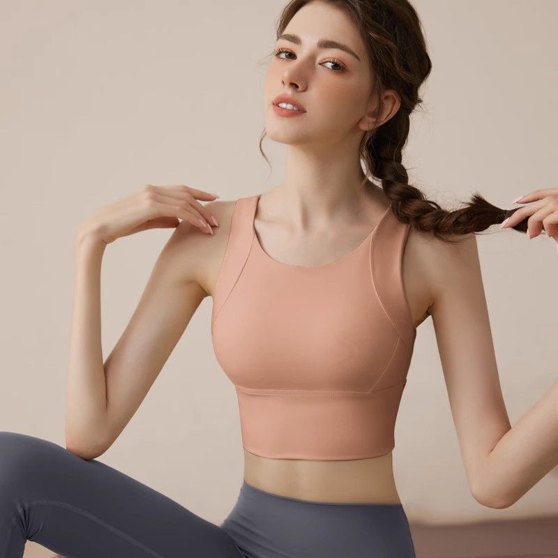 LazyZoom Damen-Sport-BH mit Polsterung, tragbare Trainingsweste, Fitness-Lauf-Set mit integriertem festem Cup, Yoga-Set für Frauen_voghion.com