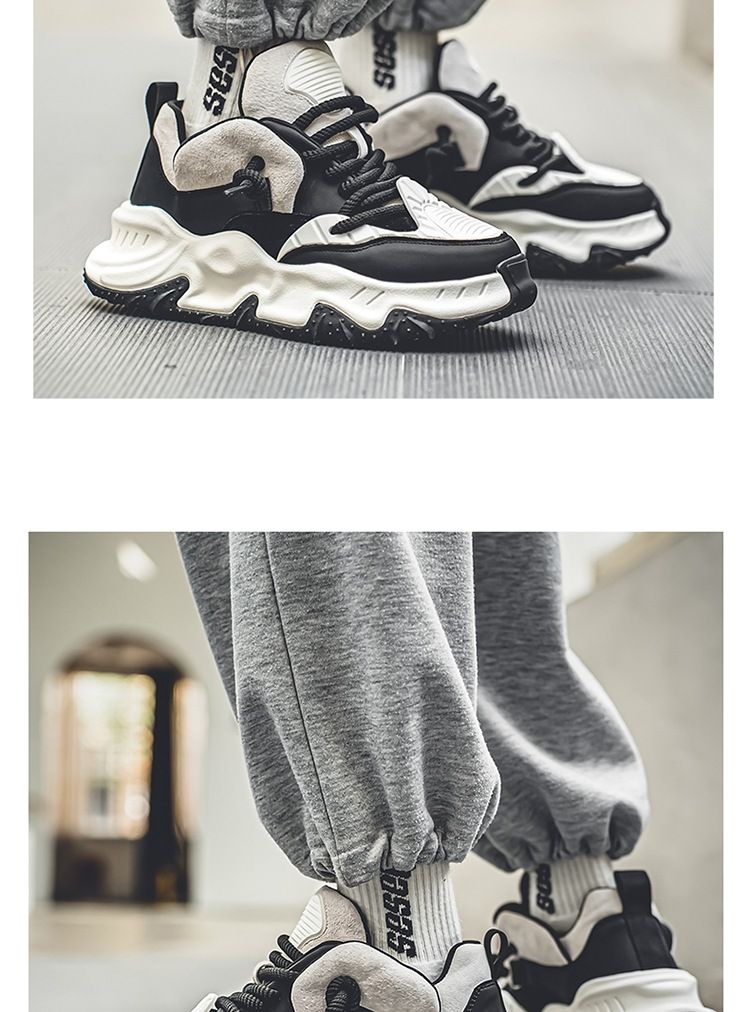 Scarpe sportive alla moda e alla moda per papà, con suola spessa, per studenti casual autunnali, con elastico in corda per adolescenti,_voghion.com