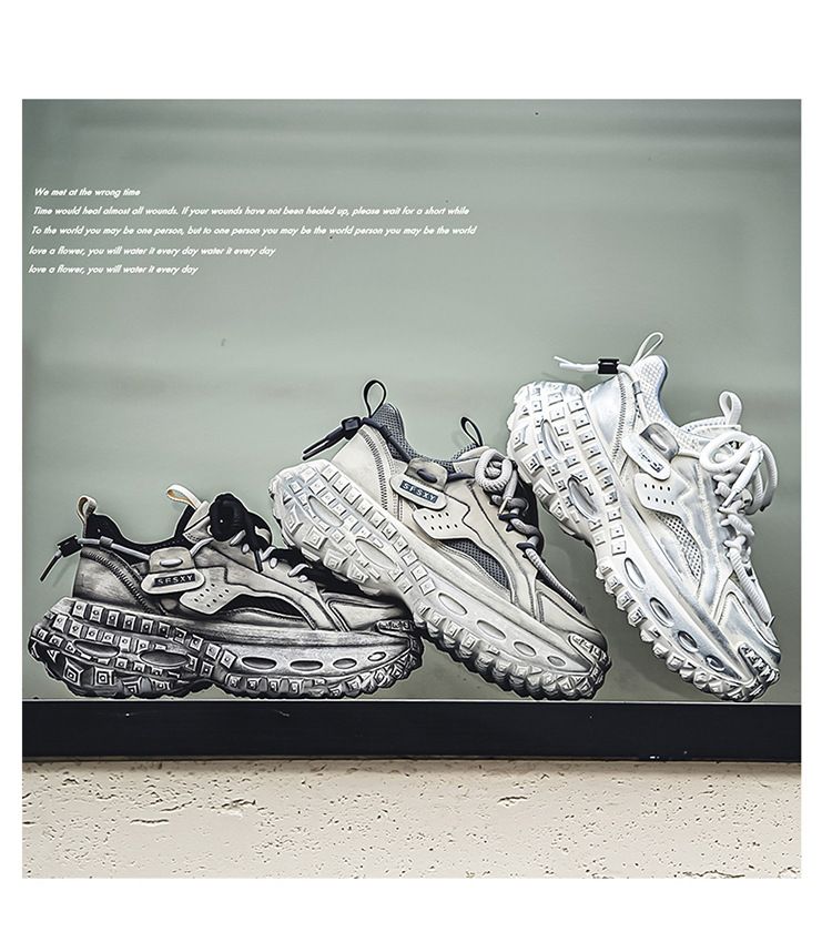 Men’s Shoes mesh breathable sports casual shoes non slip height increasing student personality dad shoes trendy shoes_voghion.com