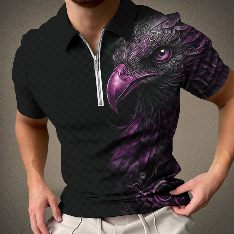 Yaz Kısa kollu 3d baskılı tişört erkek moda logosu rahat büyük boy nefes alabilen Polo tişört üstü_voghion.com