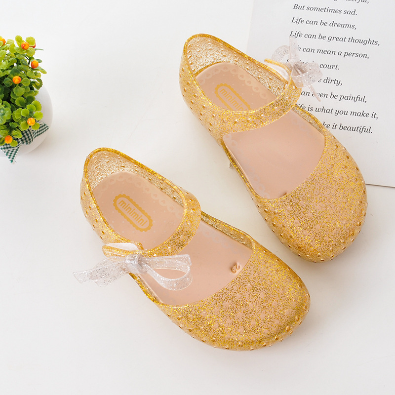 Neue Kinder Baby Jelly Crystal Luminescent LED Flash Bow Mädchen Sandalen Prinzessin Schuhe_voghion.com