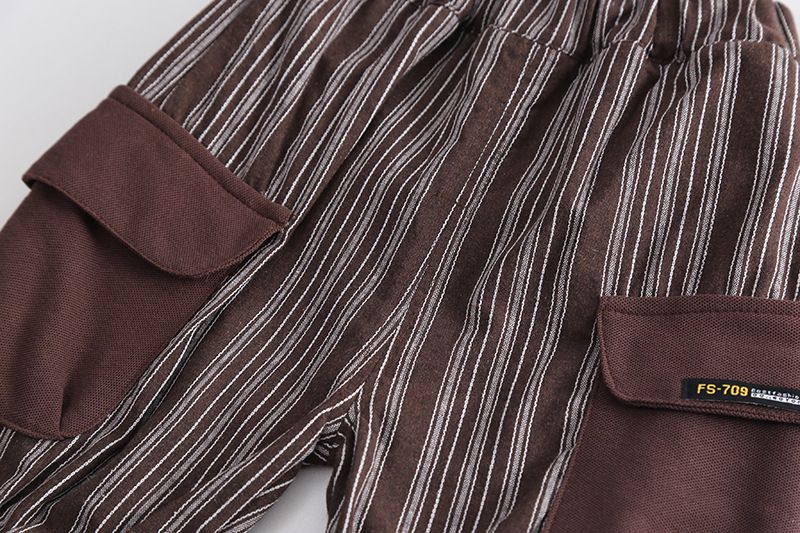 Nuovo set estivo per bambini, girocollo, casual, a maniche corte, per bambini di età media e piccola, due pezzi, pantaloncini verticali per neonati_voghion.com