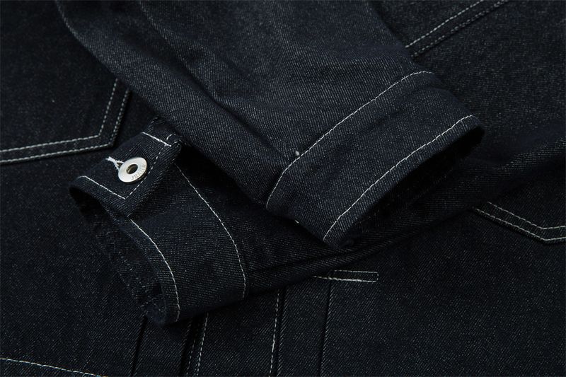 Men's Distressed Denim Jacket With Contrast Stitching - Oversized Streetwear Style For Spring & Fall - Lightweight Cotton Casual Coat (Blue)_voghion.com
