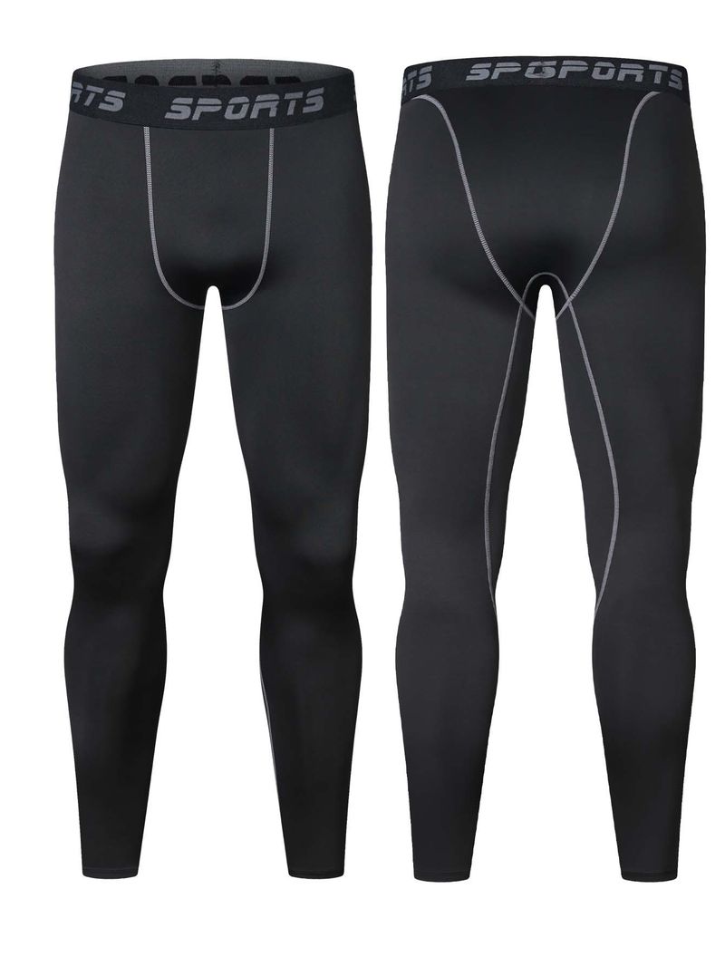 Autumn Winter Fleece-Lined Sportswear Set For Men Outdoor Skiing Running Quick-Dry Tight Fitness Base Layer Thermal_voghion.com