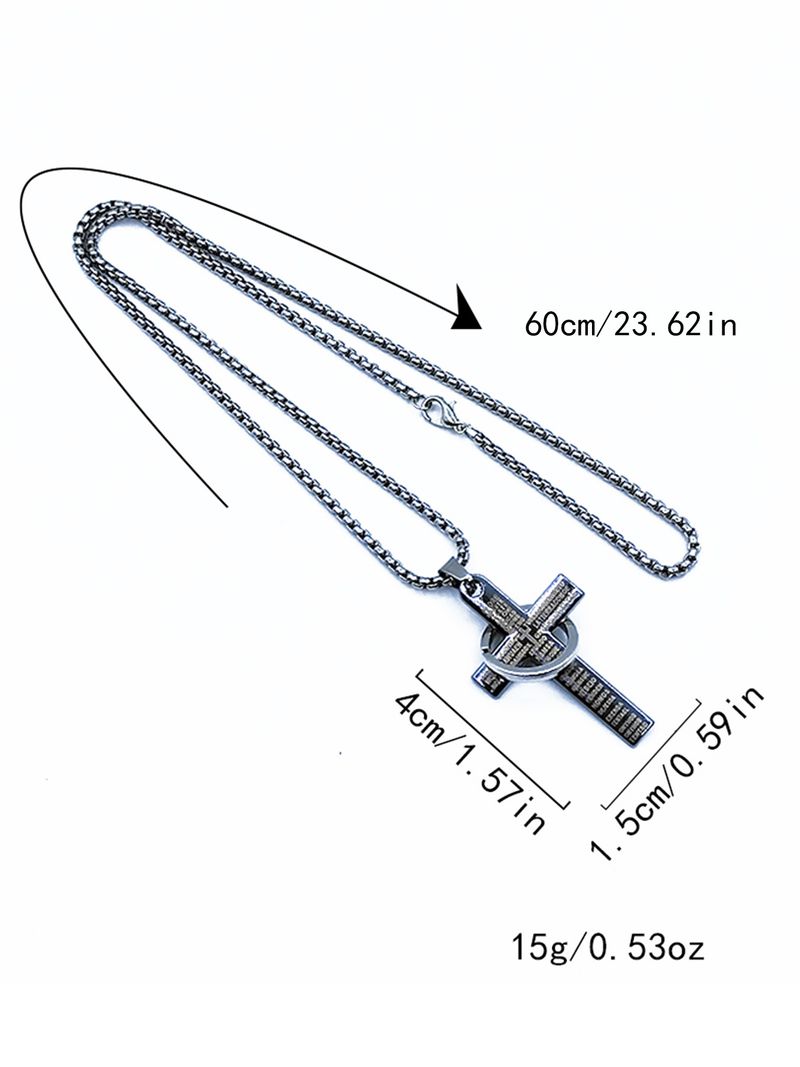 Trendy Cross Necklace For Men, Simple And Versatile Hip-Hop Disco Non-Fading Personalized Pendant Accessory_voghion.com