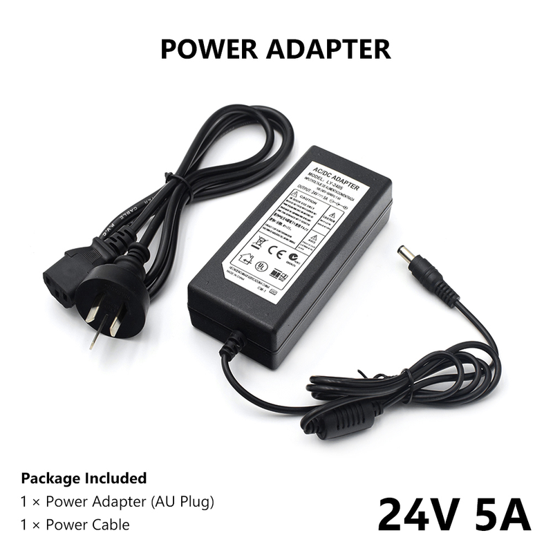 DC 24V 5A US/EU/UK/AU Plug Charger Universal AC100-240V To DC 24V 5A Power Supply Adapter Converter Module Stable High Power_voghion.com