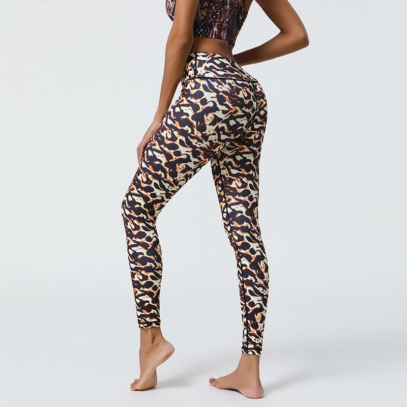 New Leopard Print Leggings Elastic Brushed Fitness High Waist Yoga Pants In Stock_voghion.com