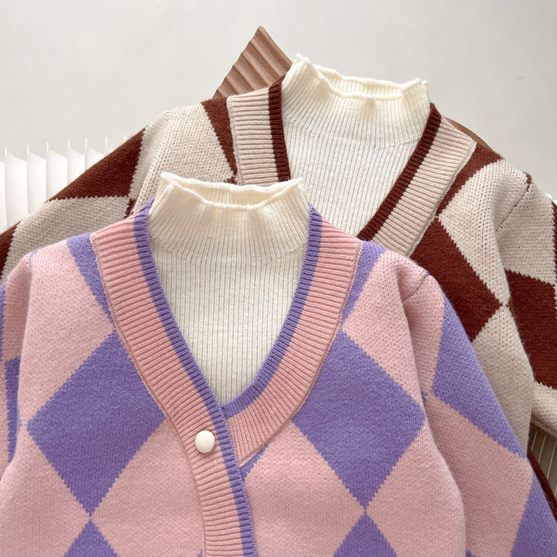 JINYONG Mädchen Pullover Rock Set Neue Clot Modische Gefälschte Zwei Stücke Strickwaren Kinder_voghion.com