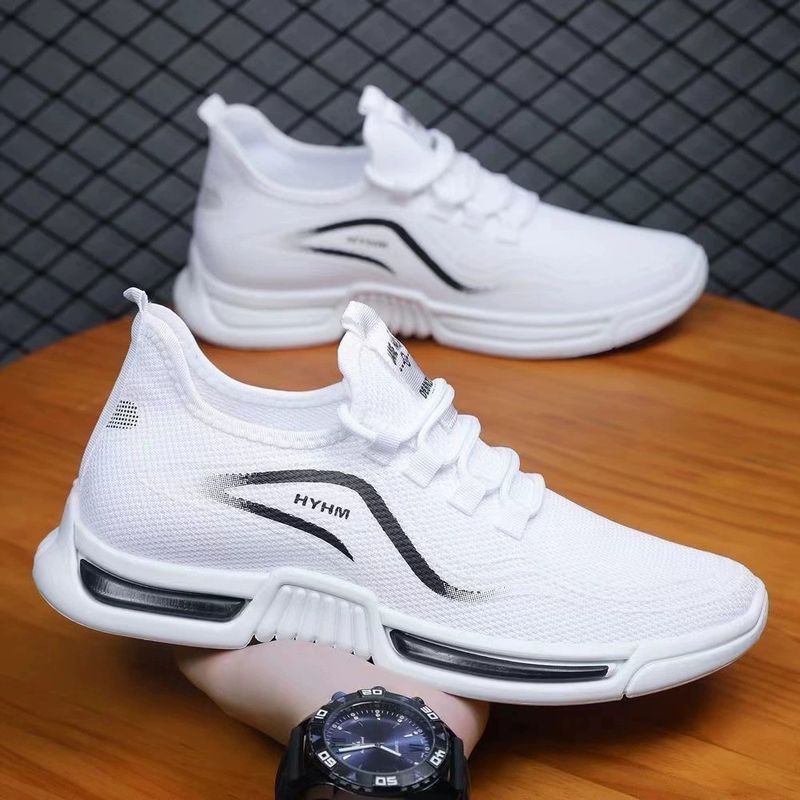2025 Herren Sommer Neue Sport Bequeme Und Weiße Fliegengewebte Atmungsaktive Freizeitschuhe, Außenhandelsschuhe_voghion.com