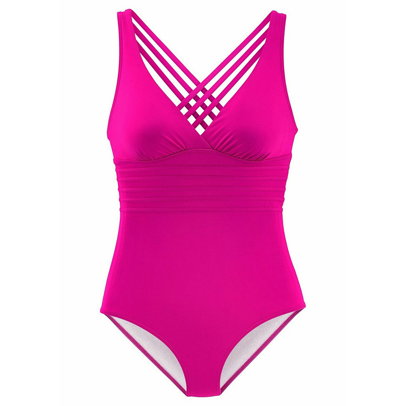 Nouveau 2022 Deep V Sexy dos ouvert une pièce maillot de bain dos croisé solide maillot de bain_voghion.com