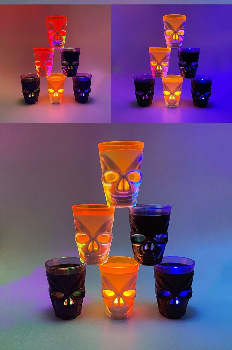 Tazza luminosa di Halloween, teschio, bar, KTV, forniture per feste, bicchieri di plastica per bevande, decorazioni, oggetti di scena_voghion.com