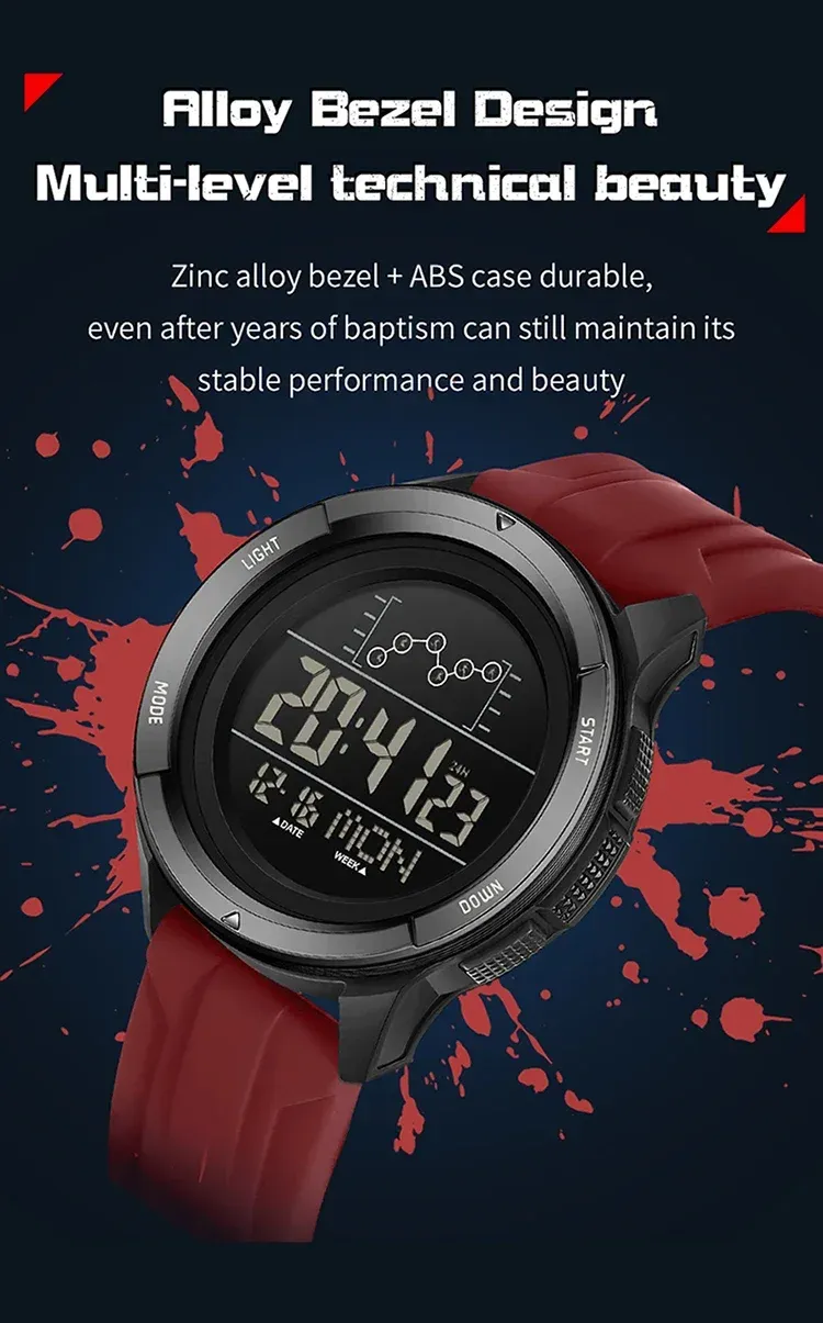 SANDA Military Sport Man Watch Nylon Strap LED Digital Display Multifunction Alarm Clock Countdown Waterproof Men's Wristwatch_voghion.com