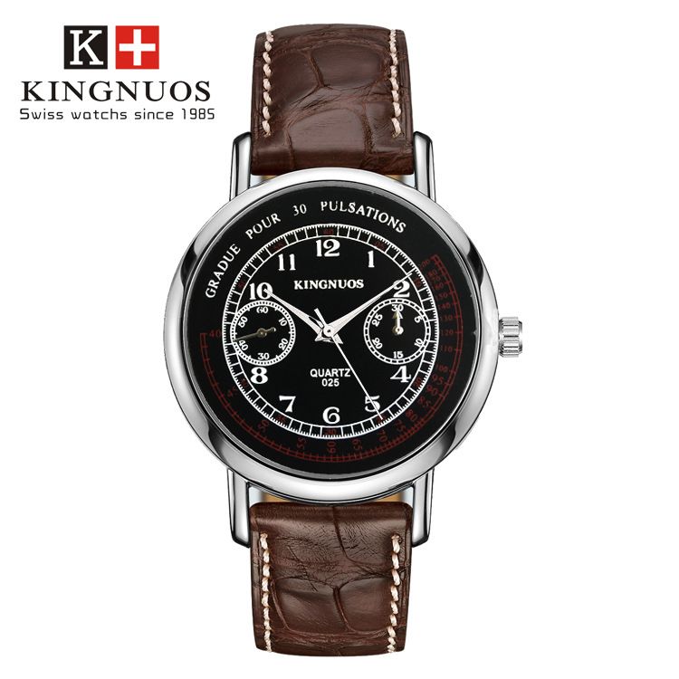 High-End Fashion Casual Men's And Women's Double Eye Five-Pin Belt Couple Quartz Non-Mechanical Watches_voghion.com