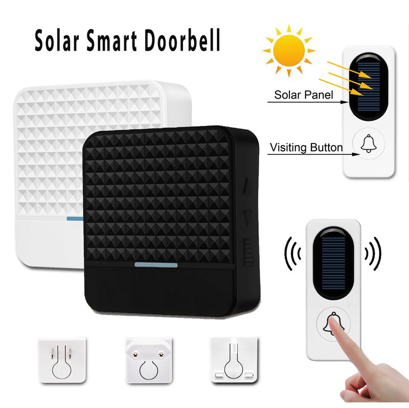 Campanello intelligente wireless a energia solare Welcome Friend con ricevitore impermeabile IP65 e portata 300 m_voghion.com