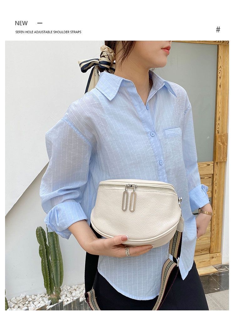 Borsa a tracolla alla moda, borsa da donna, nuova borsa a tracolla in vera pelle, doppia cerniera, strato superiore in pelle di mucca, piccola borsa a tracolla_voghion.com