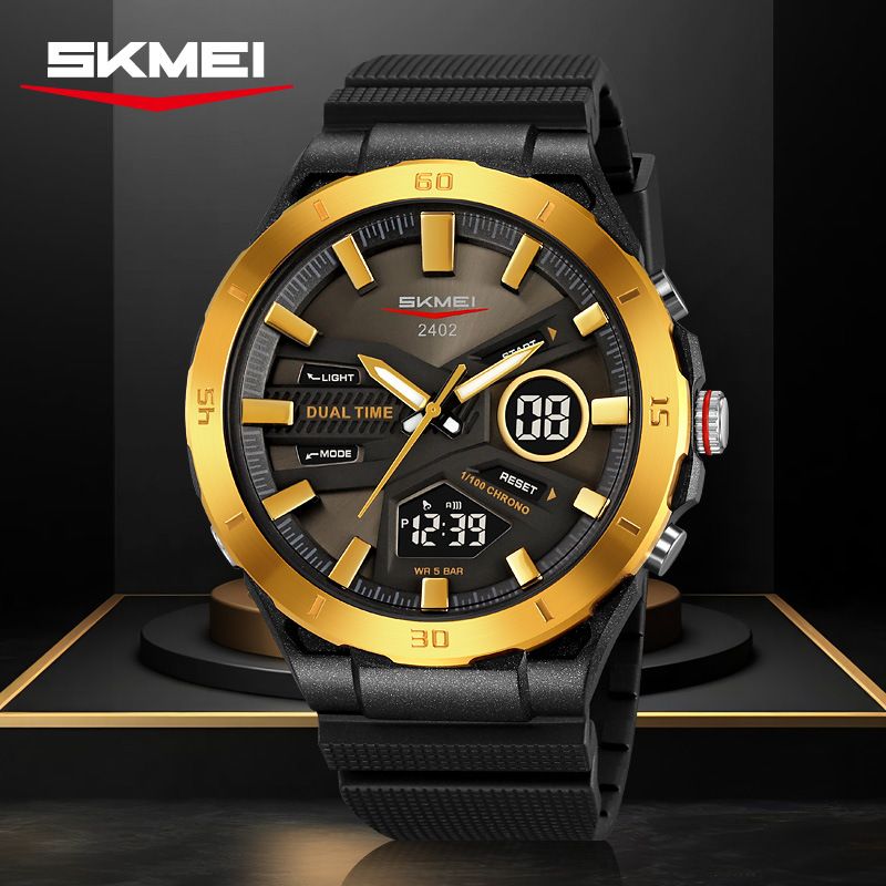 Shimei Electronic For Men, Multifunctional Waterproof Luminous Sports Men's Watch With Dual Display And Hands_voghion.com