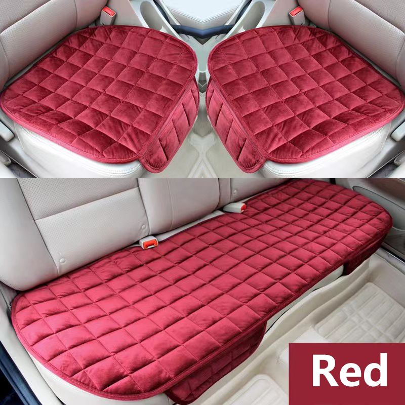 AUTO PLUS Universal Winter Warm Car Cover Short Plush Soft Chair Seat Cushion With Pocket_voghion.com