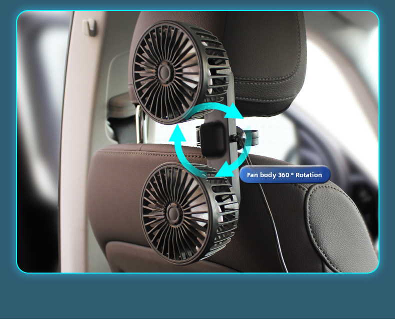 F4207 Rear Dual Head Fan USB Car Vehicle Use_voghion.com