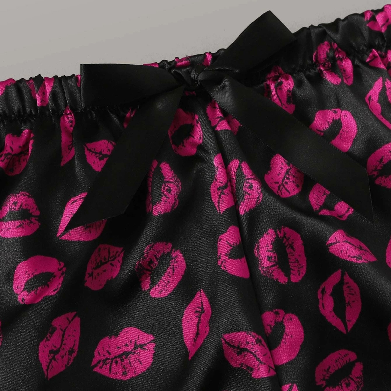 Free Shiping Print Silk Underwear Sexy Lingerie Set Plus Size Women's Underwear Sexy Lingerie Underwear Underwear Pamas_voghion.com