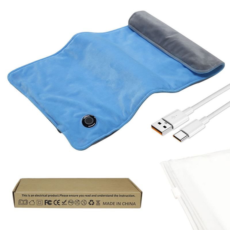 Manta térmica USB: manta eléctrica de calentamiento rápido con 3 temperaturas, portátil, de bajo voltaje (5 V), para el hogar, la oficina y viajes._voghion.com