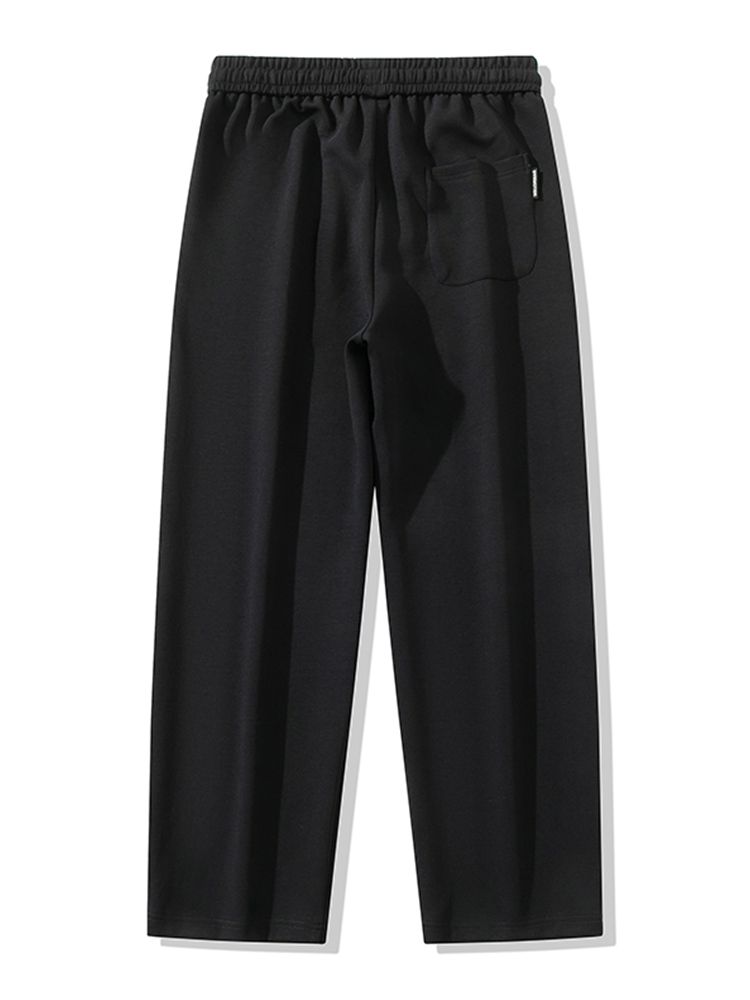 Gerade Jogginghose Für Herren, Weites Bein, Baumwolle, Trainingshose, Kordelzug, Buchstabe, Sport, Baggy-Hose, Lässige Lange Hose, Große Größe 8XL_voghion.com