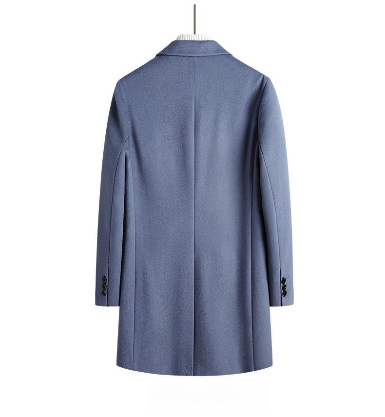 Cappotto classico di lana Sqilong da uomo, di media e lunga lunghezza, casual invernale da giovane, in lana e nylon, soprabito da uomo_voghion.com