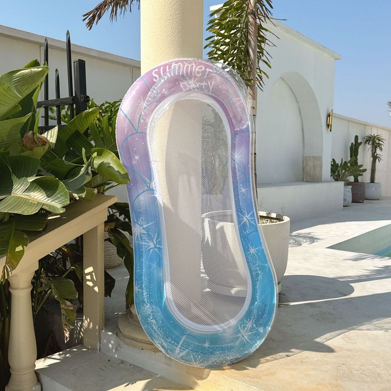 Pool & Accessories Premium Inflatable Pool Lounge Chair With Mesh Backrest Pillow Sparkling Adult Floating Bed_voghion.com