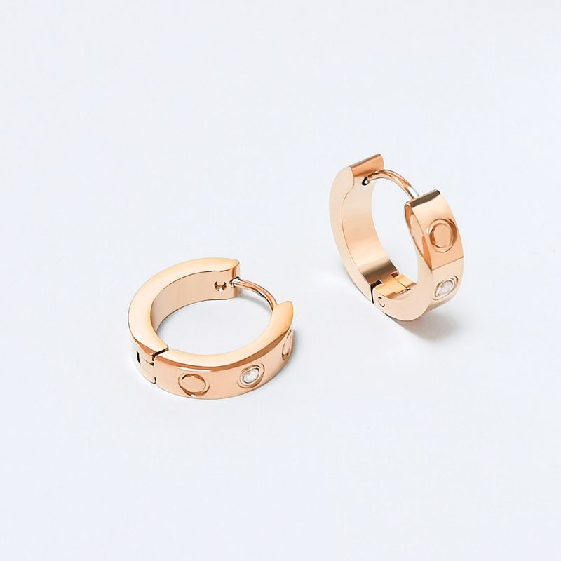 Classic LOVE Style C Shaped Gold Earrings Female_voghion.com