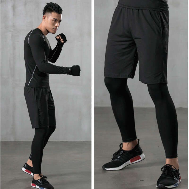 Sportinės tamprės, vyriškos sportinės bėgimo kelnės, greitai džiūstančios PRO krepšinio septynių taškų tamprės_voghion.com