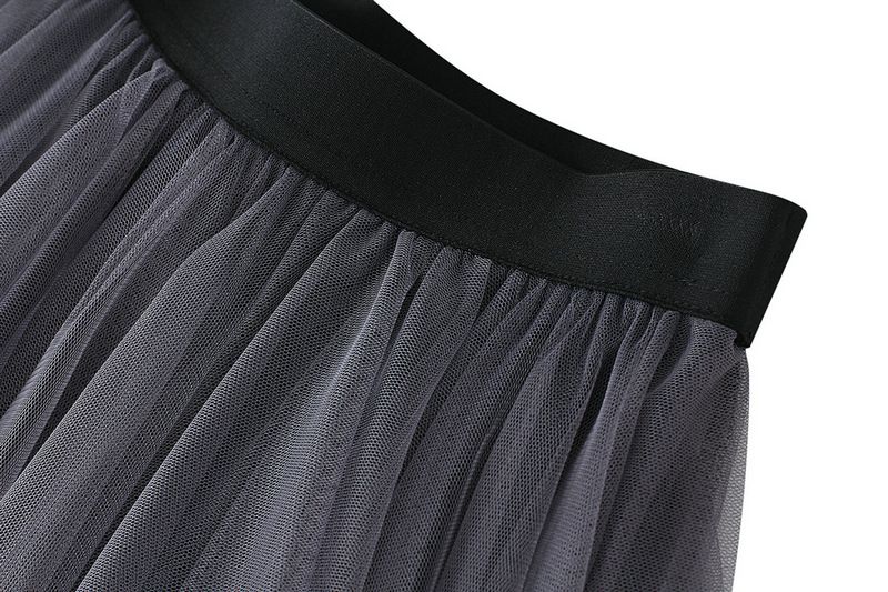 new autumn style temperament high waist slimming super fairy flower bud irregular mesh skirt female 8063_voghion.com