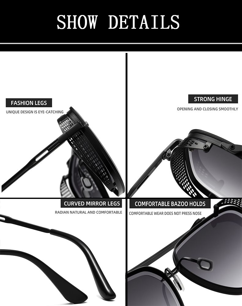 Mode Vintage Steampunk Männer Punk Übergroße Sonnenbrille Frauen Trendy Retro Quadrat Gafas De Sol Hombre Lunette Soleil Femme_voghion.com