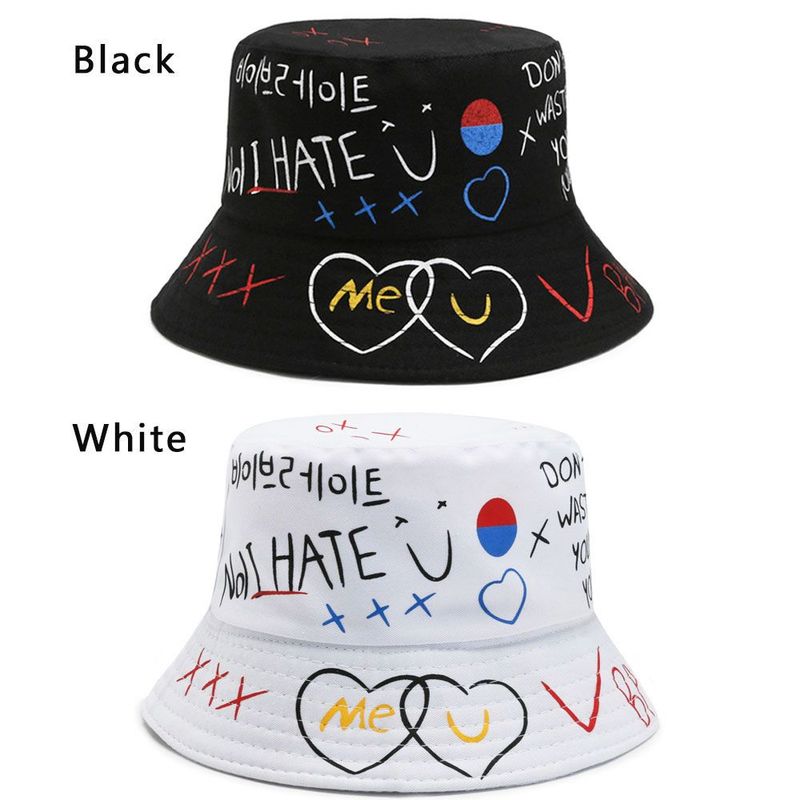 Modes unisex Haruku kausa zvejnieka āra hiphopa cepure vasaras modes grafiti cepure_voghion.com