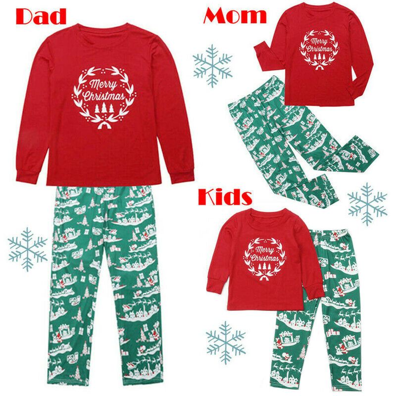 Weihnachtliches Familien-Partnerlook-Pyjama-Set – Langärmelige Schlafanzüge aus CVC-Baumwolle für Eltern und Kinder (S-3XL, 2-14 Jahre, 3-18 Monate) – Festliches Muster & ultraweich_voghion.com