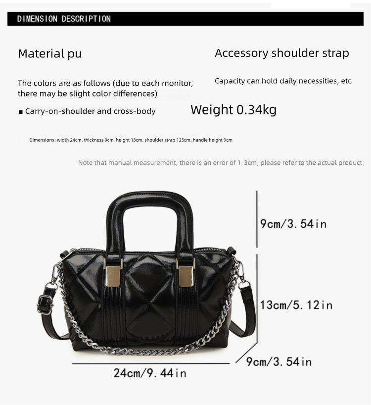Borsa a mano con catena trapuntata per donna 2025, nuova borsa a secchiello a tracolla semplice, versatile e alla moda_voghion.com