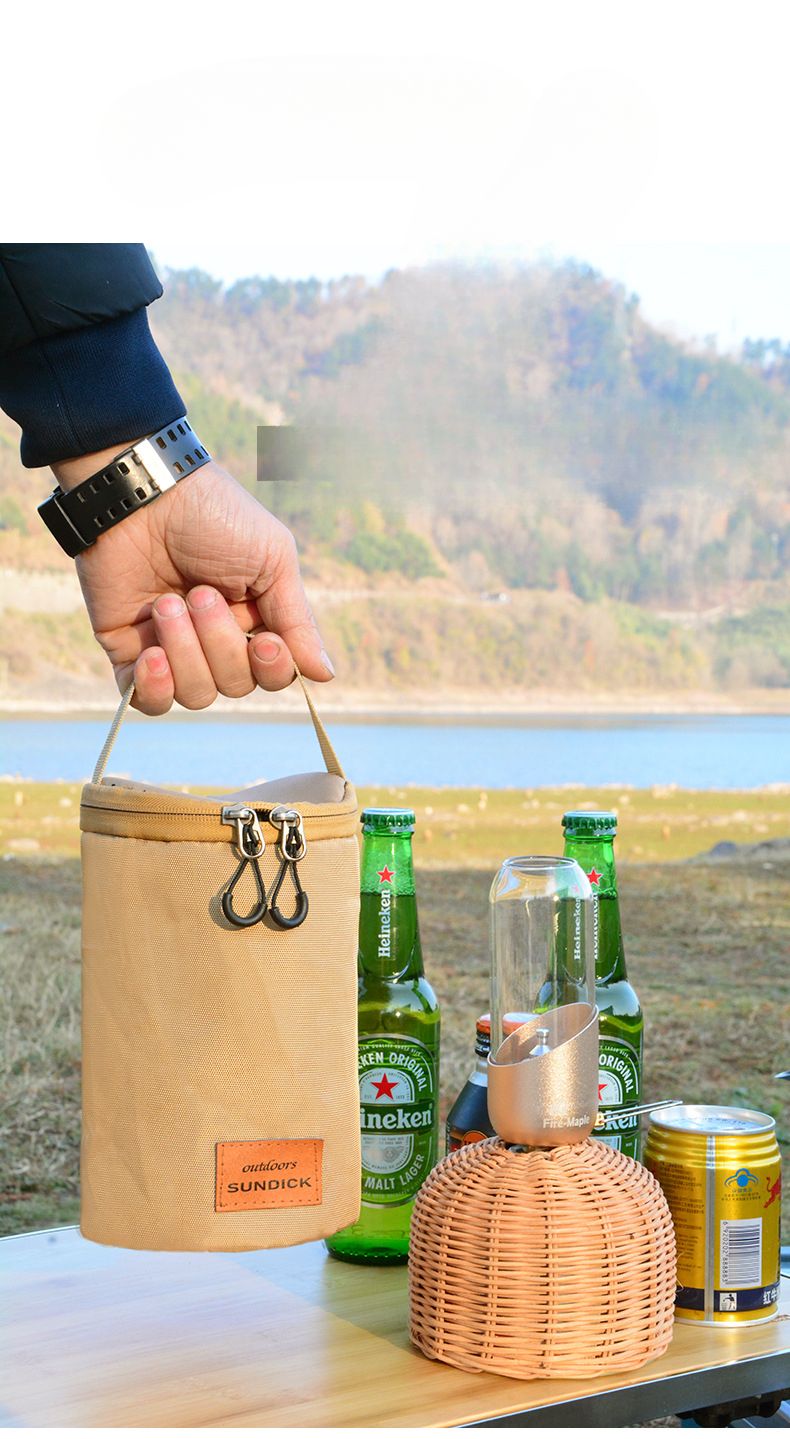 Outdoor Round Barrel G2 High Mountain Flat Canister Protective Cover Camping Gas Lantern Portable Storage Bag_voghion.com