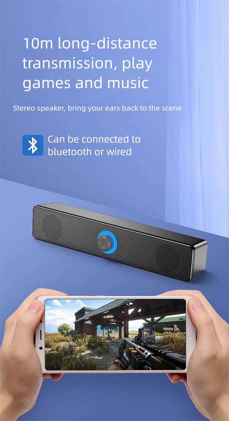 Ordinateur Usage domestique Petit double haut-parleur Grand volume Ordinateur portable Bureau Long Bluetooth Subwoofer_voghion.com