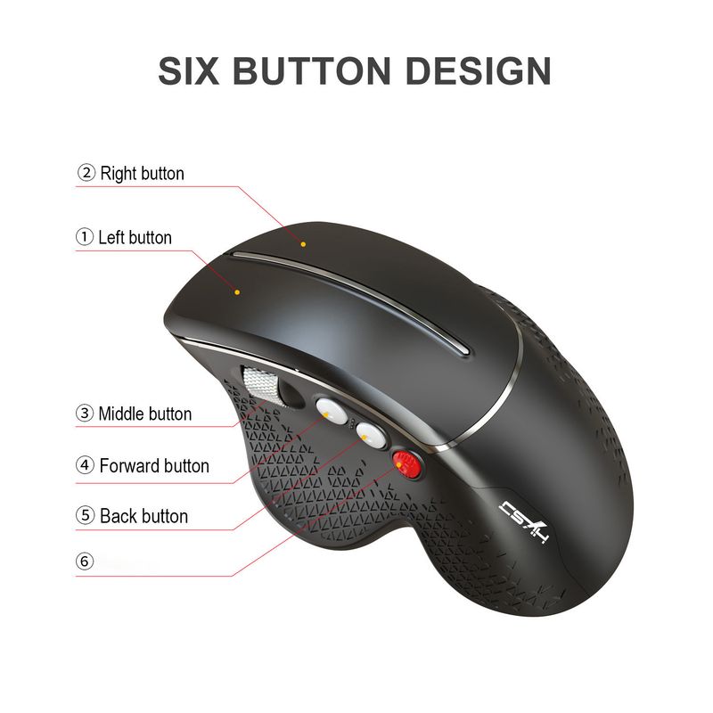 Digitex Digitex T32 2.4G Wireless Vertical Side Scroll Wheel Ergonomic Office Gaming Prevent Mouse Hand_voghion.com