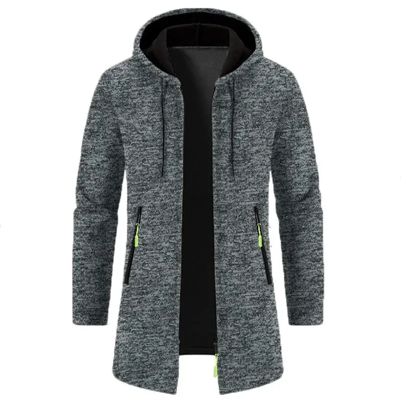 Nuovo maglione con cappuccio a maniche lunghe da uomo per uomo, felpe con cerniera, oversize, streetwear, caldo, tinta unita, giacca autunnale con cappuccio da uomo_voghion.com