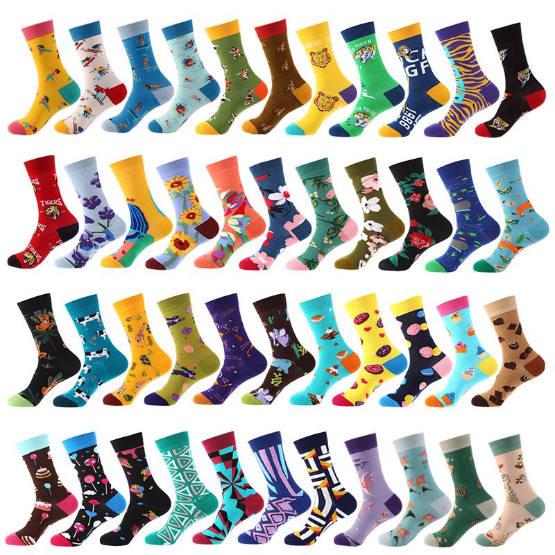 Herbst und Winter Mid-Tube Tide Socken Damen Tide Brand Strümpfe Herren Geometrischer Trend Baumwollsocken_voghion.com