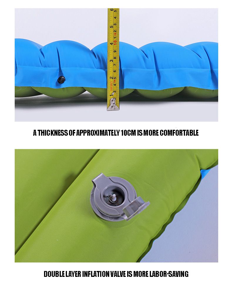 Matelas gonflable de camping en plein air avec oreillers, matelas pneumatique ultraléger avec pompe de gonflage intégrée, randonnée_voghion.com