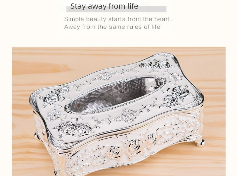European Style Fashion Coffee Table Storage Tissue Home High-end Napkin Box Household Creative_voghion.com
