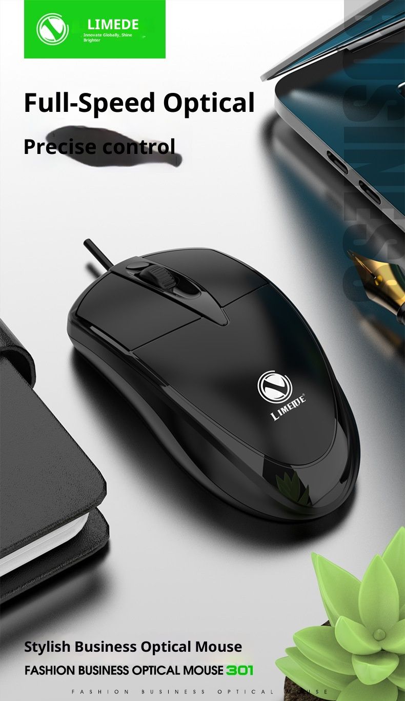 Digitex Digitex Digitex Limei 301 Wired Mouse Lightweight Business Office Waterproof Laptop Desktop Cross-Border_voghion.com
