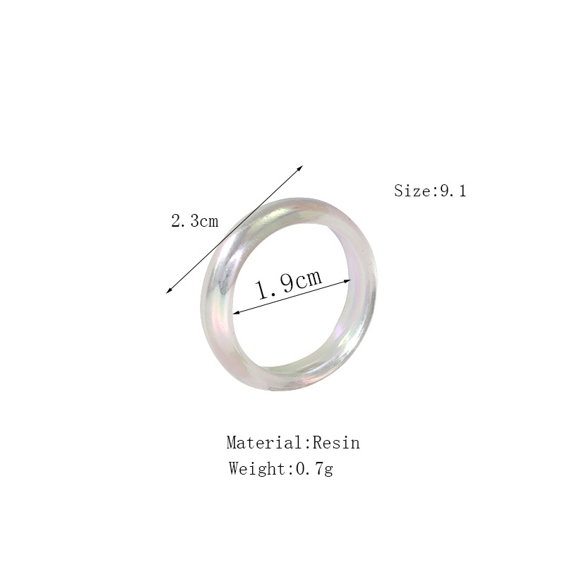creative candy color Korean cute ring set personality women's resin ring_voghion.com
