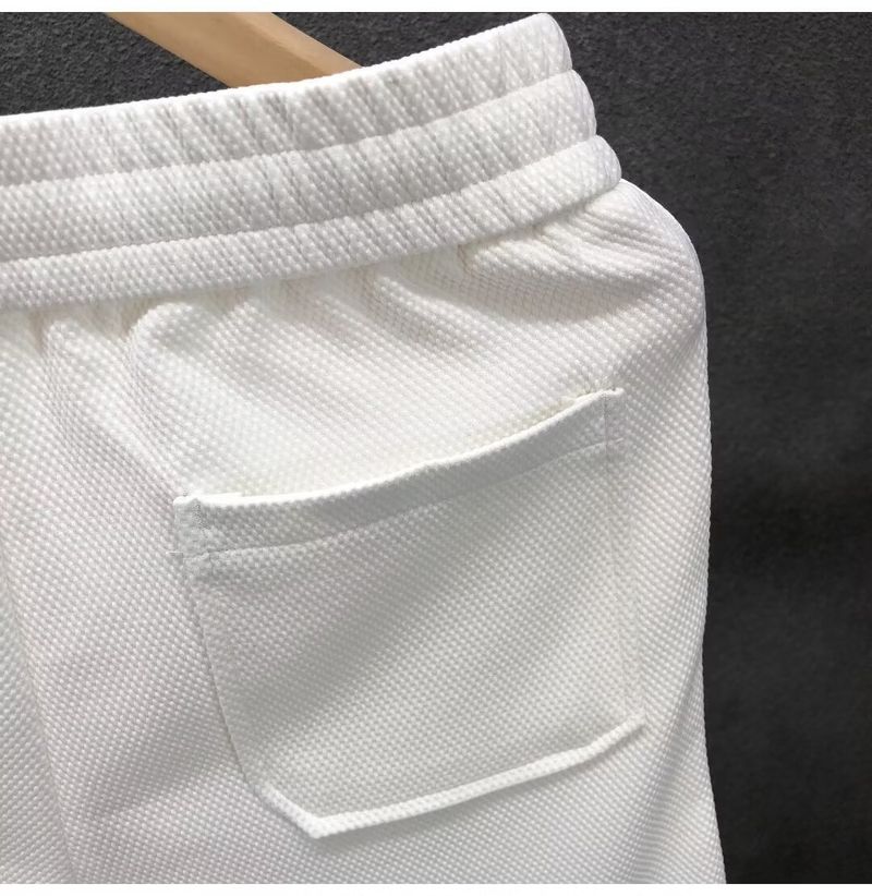 Pantalones cortos blancos ligeros de lujo para hombre, ropa de abrigo de verano, pantalones cortos deportivos casuales de longitud media para hombre._voghion.com