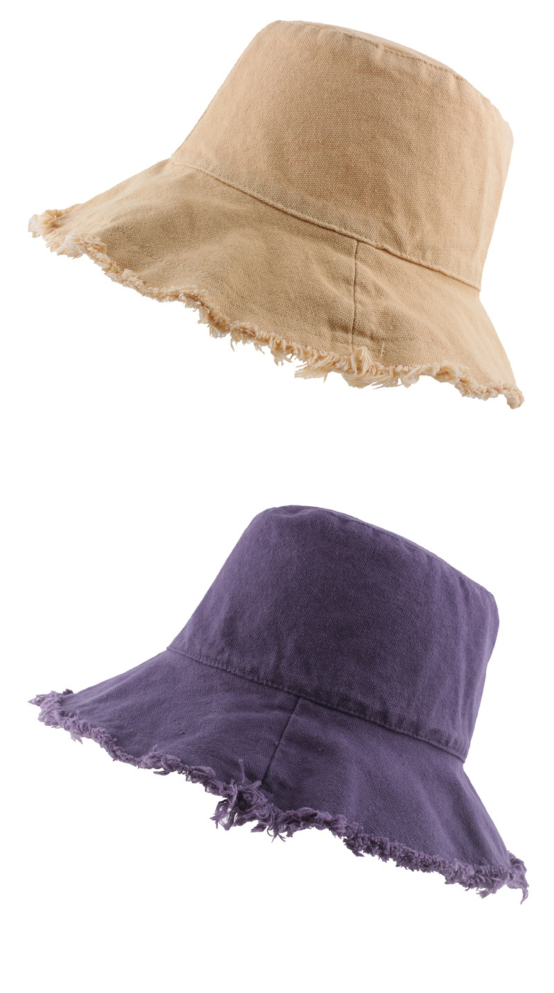 New Custom Tassel Washed Denim Bucket Hats Women Cotton Plain Wide Brim Foldable Fisherman's Hat Outdoor Beach Panama_voghion.com