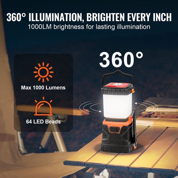 VEVOR LED Camping Lantern Battery Powered All-in-one For Exceptional Experience_voghion.com